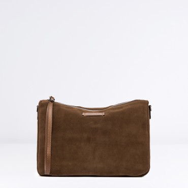 Borsa Nora Pouch in camoscio Col. Cuoio