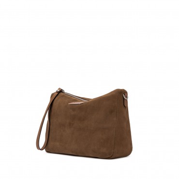 Borsa Nora Pouch in camoscio Col. Cuoio