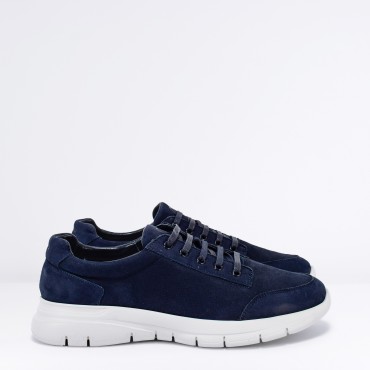 Sneaker in Nabuk Col. Blu