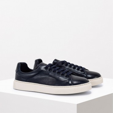 Sneaker in Pelle Col. Blu