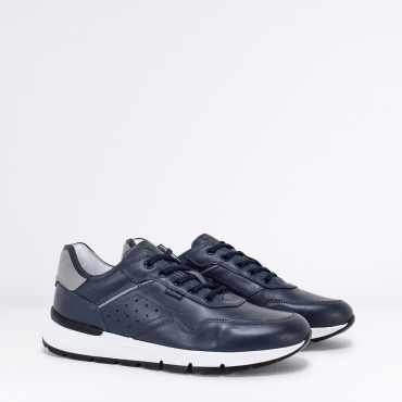 Sneaker in Pelle Col. Blu