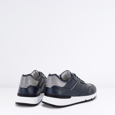 Sneaker in Pelle Col. Blu