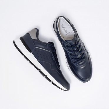 Sneaker in Pelle Col. Blu