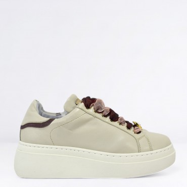 Sneaker in Pelle Col. Panna