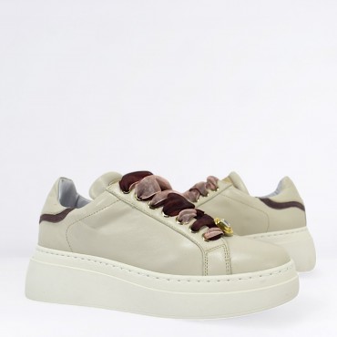 Sneaker in Pelle Col. Panna