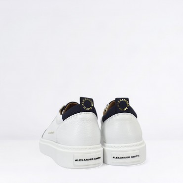 Sneaker Bond in pelle Col. Bianco Blu