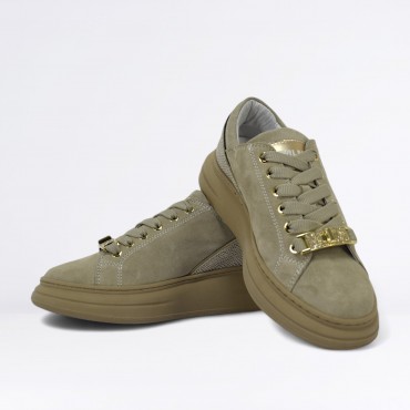 Sneaker in Camoscio Col. Beige