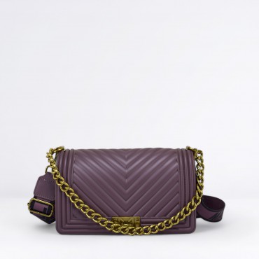 Borsa Flat M Col. Dark mauve