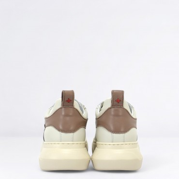 Sneaker in pelle Col. Latte