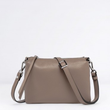 Borsa tracolla Three in pelle Col. Beige