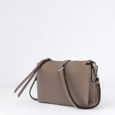 Borsa tracolla Three in pelle Col. Beige