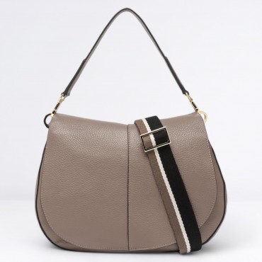 Borsa Helena round in Pelle Col. Beige