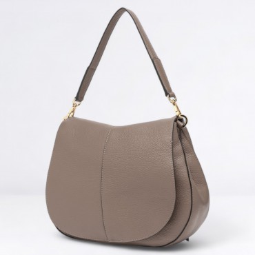 Borsa Helena round in Pelle Col. Beige