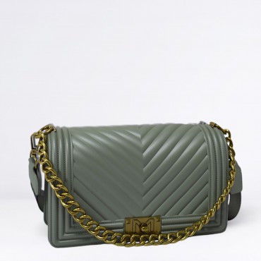 Borsa Flat M Col. Olive light Ottone