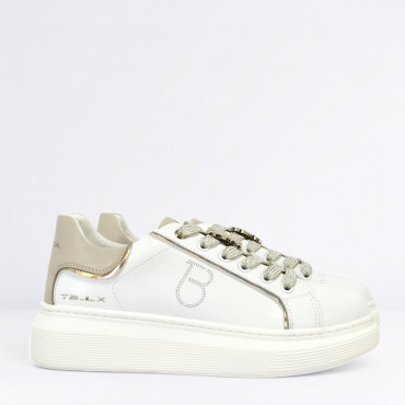 Sneaker farfalla in pelle Col. Bianco