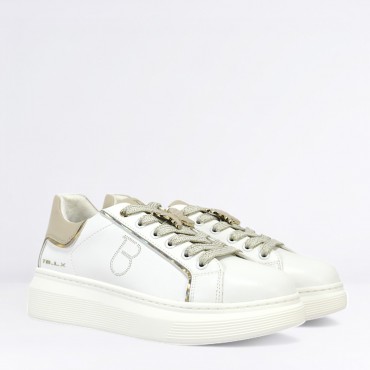 Sneaker farfalla in pelle Col. Bianco