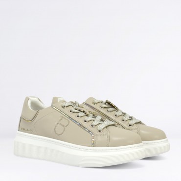 Sneaker farfalla in pelle Col. Beige