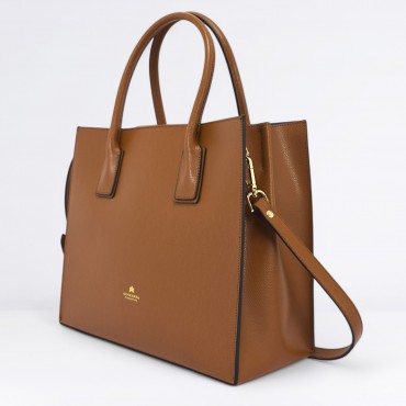 Tote bag Alice medium in pelle Col. Cuoio