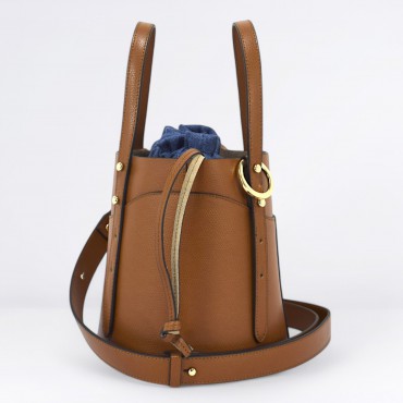 Amber small bucket in pelle Col. Cuoio